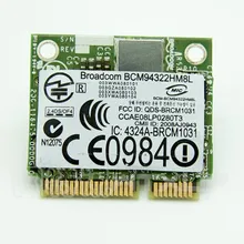 BroadCom BCM94322HM8L DW1510 BCM94322 BCM4322 Половина мини PCI-Express Беспроводной карты для Dell E5400 E5500 E6400 E6500 m2400 M4400