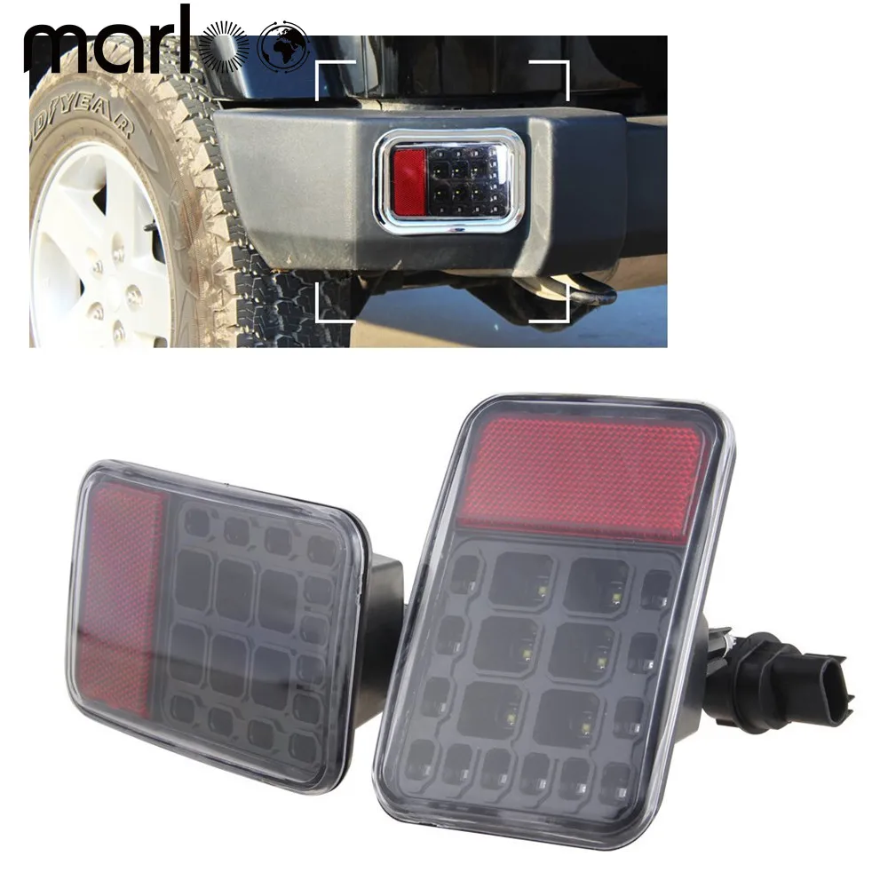 Marloo Pair Led Rear Bumper Fog Parking Reverse Brake Lights Lamp For
