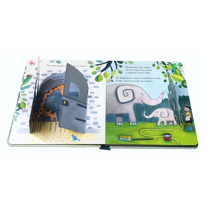 Развивающая 3d книга с откидным клапаном детская для чтения животными из