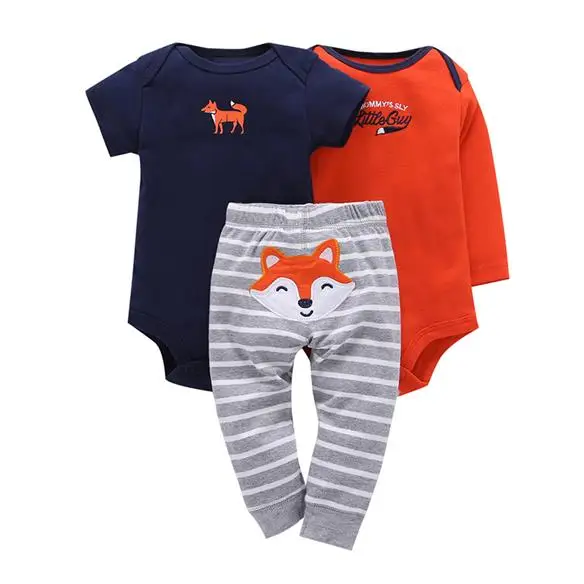 Комплекты одежды для маленьких мальчиков Комплекты из 3 предметов roupas de bebes Одежда для маленьких девочек пижама cueca infantil Пижама для новорожденных