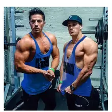 Для мужчин sunmmer на бретелях хлопок Для мужчин Нижняя Бодибилдинг рукавов стрингеры Для мужчин жилет Фитнес мышцы Топы корректирующие брендовая одежда