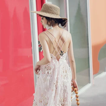 

beach female summer 2020 new Maldives super fairy slim dress seaside holiday dress