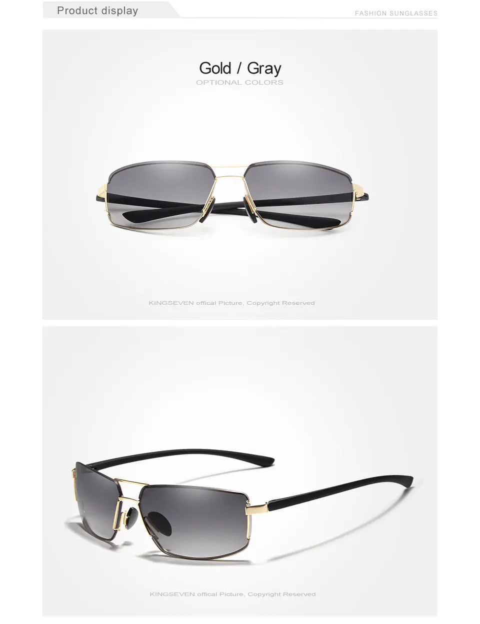 KINGSEVEN Driving Square Frame Sunglasses Classic Unisex Eyewear