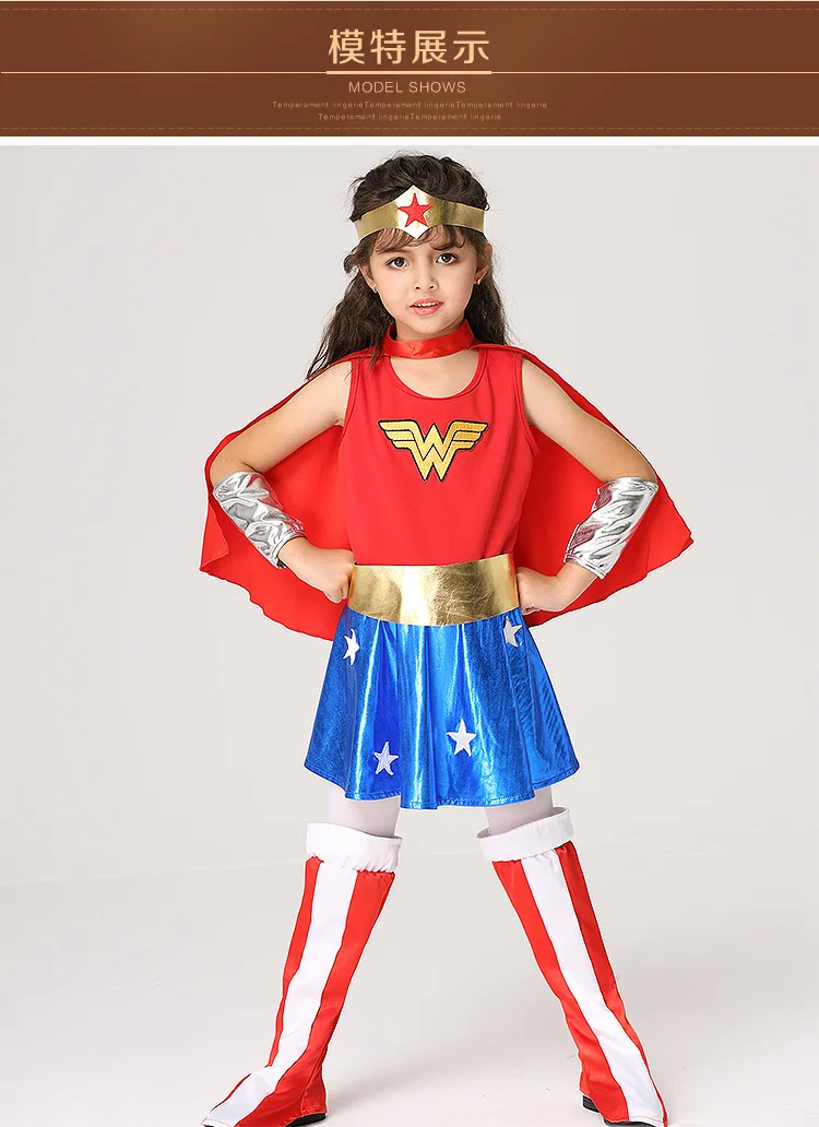 Детский карнавальный костюм Чудо-женщины, Детский костюм Супергерл, Нарядное вечернее платье, наряд, детская форма для ребенка, костюм