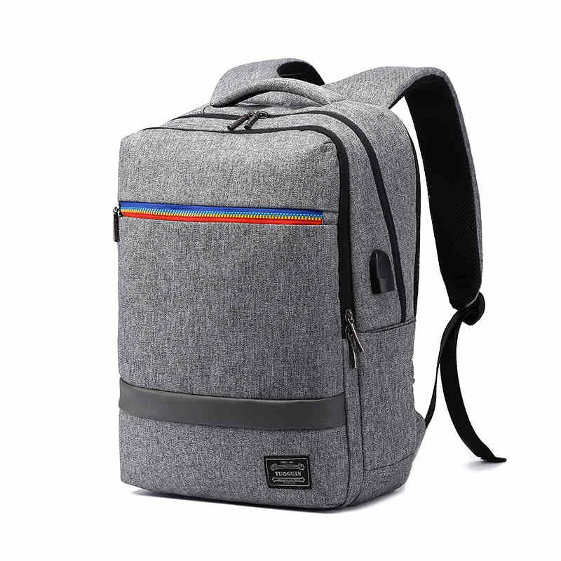 

DAYGOS Fashion Men Women Waterproof Canvas Student Teenager Bookbag 15.6-Inches Laptop Bag Anti-theft USB Charging Backpack