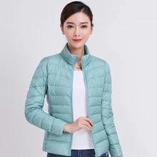 Осень Зима Сверхлегкий 90% Белое пуховое пальто Для женщин верхняя одежда тонкий короткий пуховик модные теплые пальто RE0773