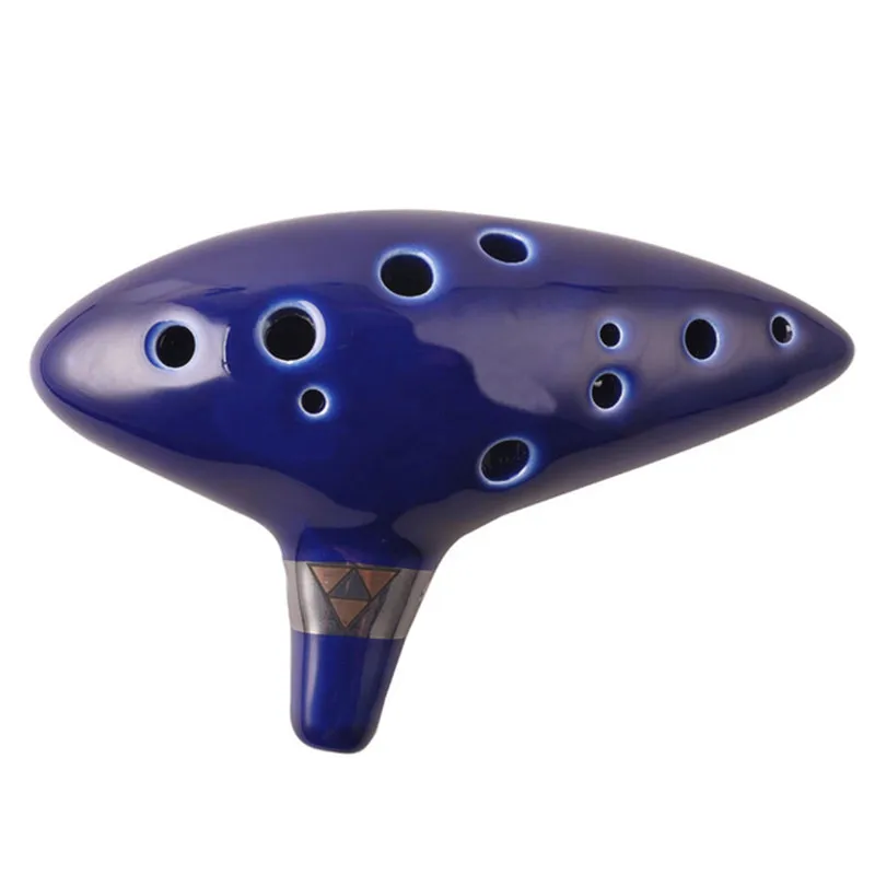 

12 Holes Ocarina Legend of Zelda Alto C Flute Occarina Taps Blue Ceramic/Clay stl Orcarina Inspired of Time With Bag 80 B