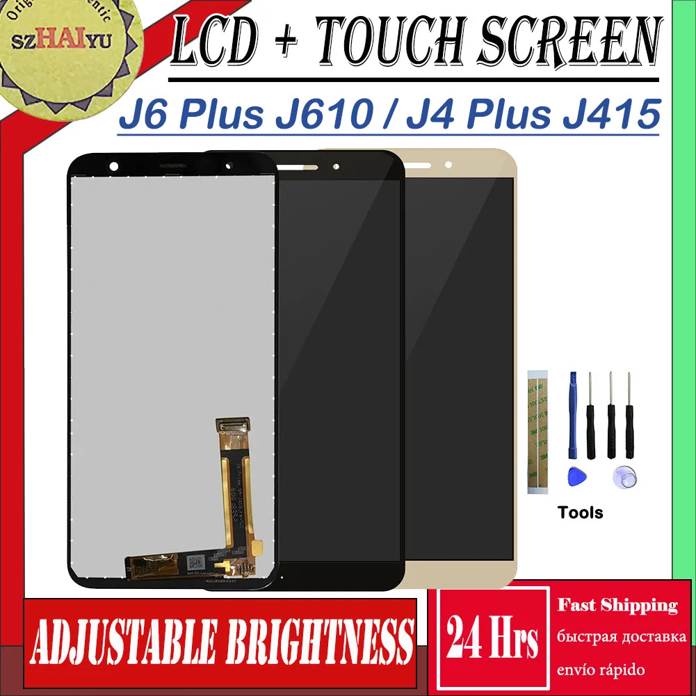 

TFT LCD Display for Samsung Galaxy J6 Prime J6 Plus 2018 J610 J4 Plus J4+ 2018 Touch Screen Digitizer 6.0'' Adjust brightness