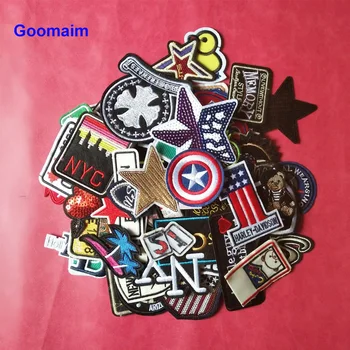 

50pcs random styles iron on patches for clothing small embroidery patches for clothes decorative appliques cartoon patch