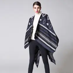 Агэу Для женщин зимнее пончо Винтаж Одеяло Для женщин леди вязать шаль Кашемировый Шарф пончо зимний шарф-одеяло