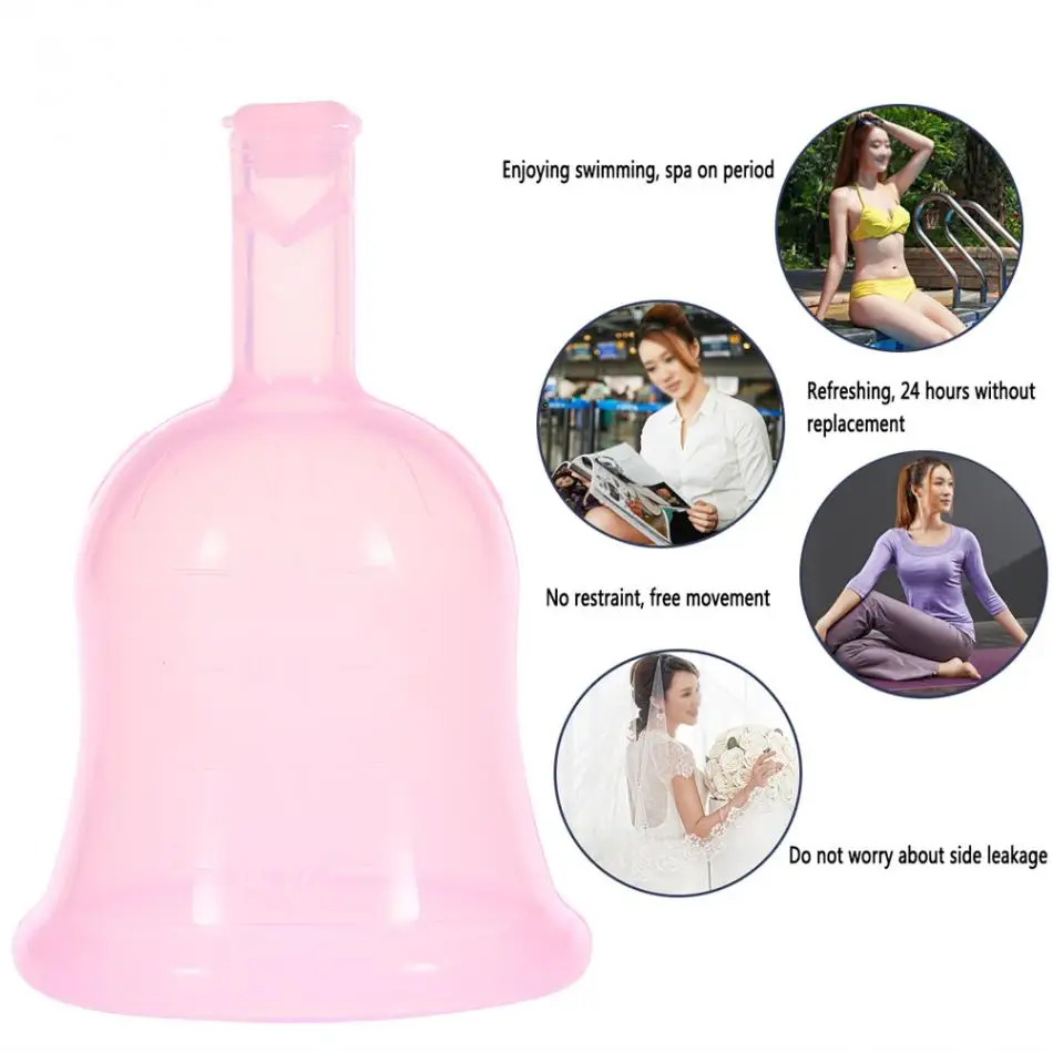 Инновационная разрядка менструальная чашка пищевой медицинский силиконовый сливной клапан Женская гигиена многоразовый период менструальная чашка