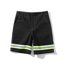 Высокое качество 3M светоотражающие полосы пряжки ремни карго шорты Уличная Хип Хоп мужские повседневные мешковатые шорты модные мужские