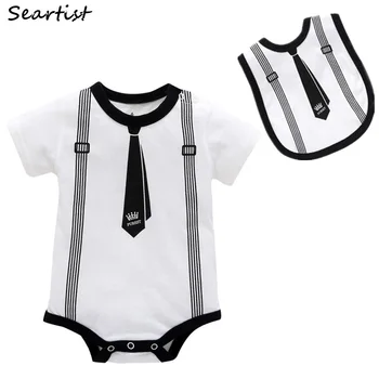 

Seartist Newborn Summer Short Romper Baby Boys Bibs + Jumpsuit Infant Pajamas Rompers Clothes for Newborns 2020 New Arrival 25