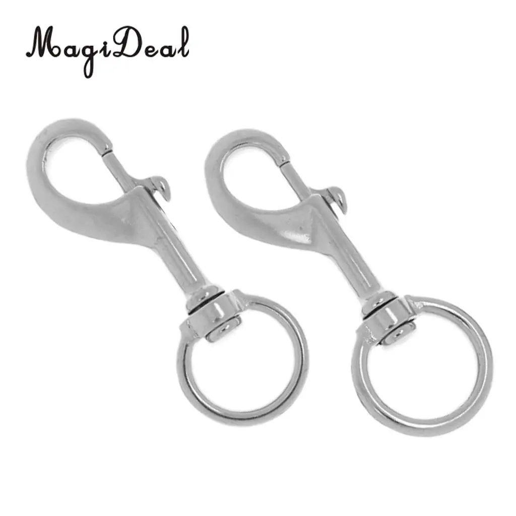 2 Pieces 316 Stainless Steel Scuba Diving Swivel Eye Bolt Snap Hook Buckle Spring Loaded Clip