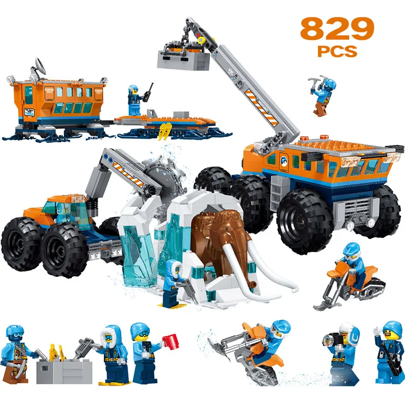 

Adventure Arctic Exploration Mobile Base Building Block Compatible LegoING City Sets Adventure Bricks Toys Children Gift