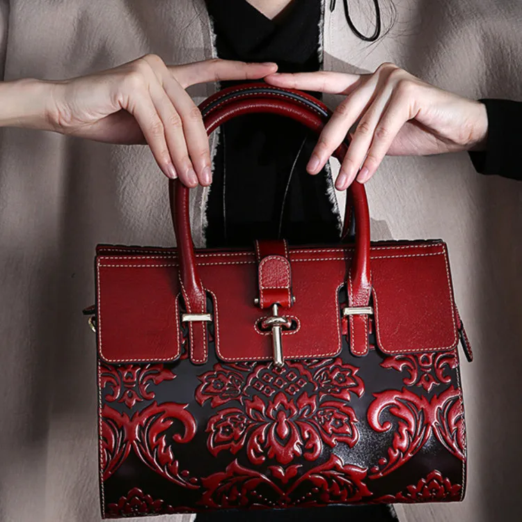 2019 Chinese Style Chinese Style Luxury Bag Leather Women Handbags Vintage Casual Tote Bag