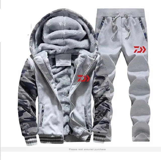 DAIWA комплект одежды для рыбалки осень зима Спорт на открытом воздухе камуфляж походные рыболовные рубашки и брюки мужские с капюшоном рыболовные куртки - Цвет: 36