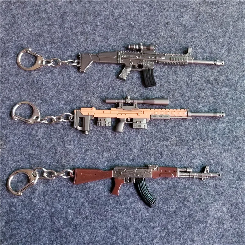Guns Weapon Keychain Retro AWM Rifle Revolver Tank Gun Metal Key Chain For Audi A6 C6 Volkswagen Polo Peugeot 207 Opel Astra G