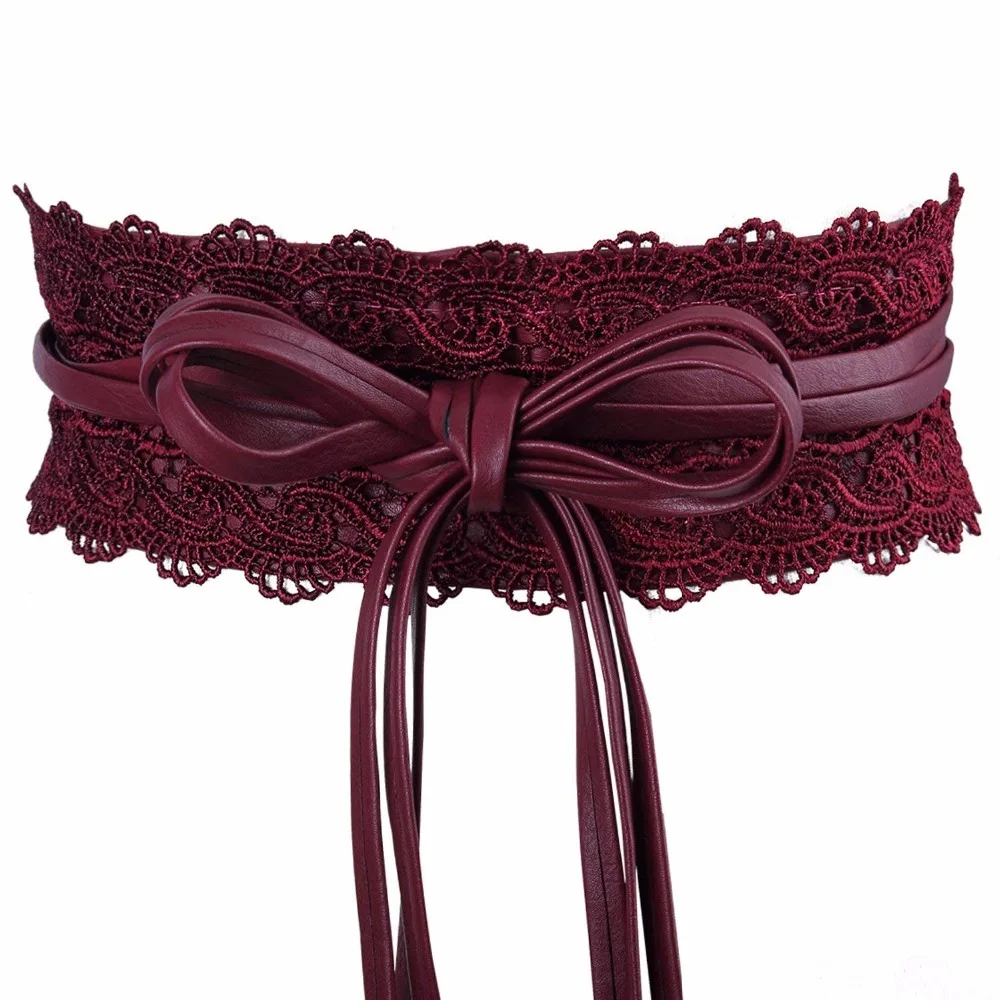 

Womens Fashion Leather Obi Style Wide Waist Band Belt