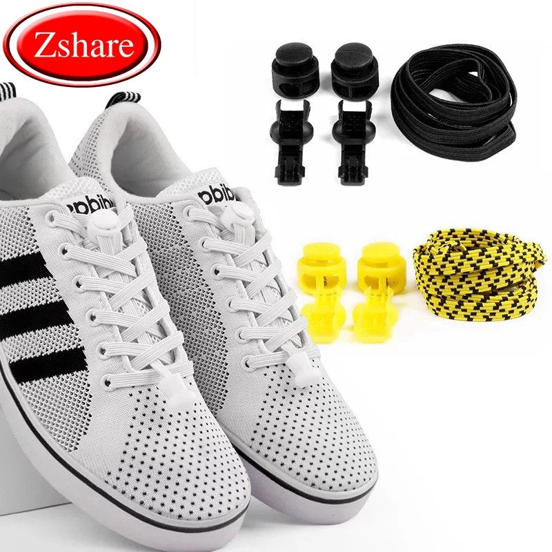 

1 Pair Stretching Lock Elastic Shoelaces Men And Women Shoes General Purpose Lazy Shoe laces Fashion Fast No Tie Shoelace