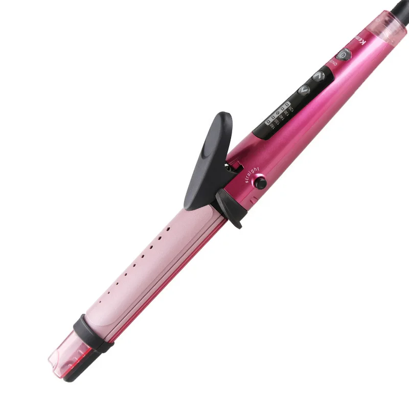 Professional Hair Curler 2 In 1 Hair Straightener& Curling Iron Steam Negative Ion Hair Care Women Hair Styling Tools 40D - Цвет: no box