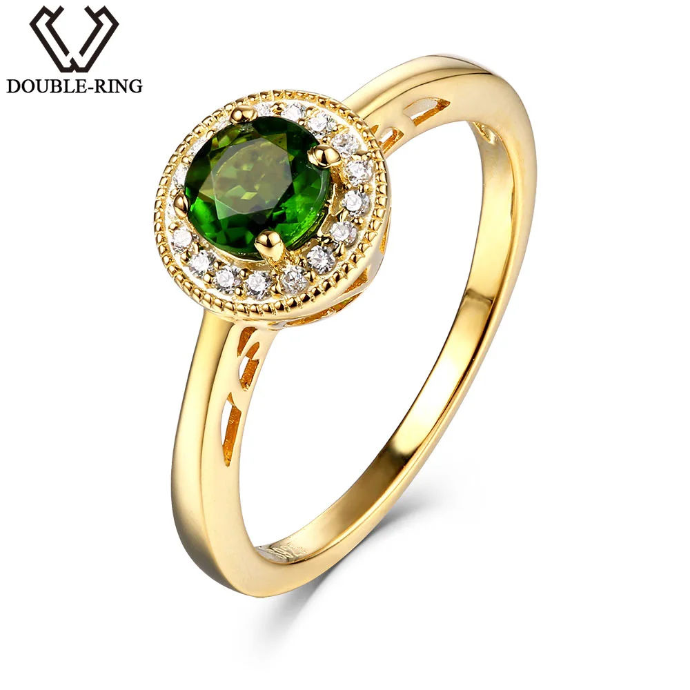 DOUBLE-R 0.5ct Natural Diopside Gemstone Solid 925 Sterling Silver Ring Embroidery | Украшения и аксессуары