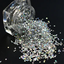 1g 3d Round Shining Laser Sliver Color Nail Art Glitter Paillette Round Thin Mixed Nail Sparkly Sticker Tip Manicure SAY09