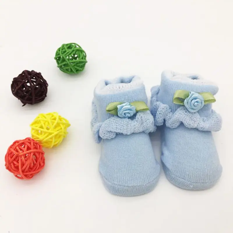 

Baby Newborn Cotton Lovely Cute Shoes Flowers Cartoon Slippers Boots Unisex Skid Socks