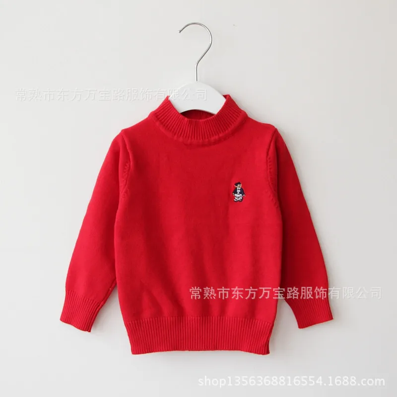 Осенне-зимние свитера для детей 2-5 лет хлопковые свитера для мальчиков и девочек 1019 - Цвет: red
