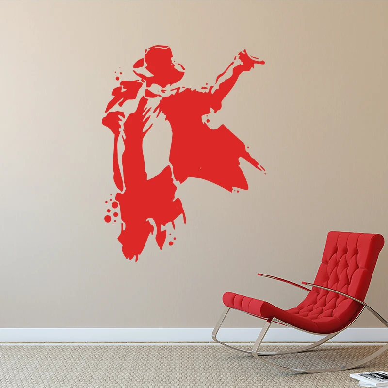 Художественный дизайн, дешевые Портретные украшения для дома, виниловые наклейки на стену с Майклом Джексоном, съемная музыкальная наклейка со звездой, декор для комнаты