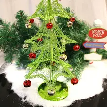 Рождественское кольцо со звездами, металлическое железное Рождественское дерево, миниатюрное украшение, мини-елка, модель
