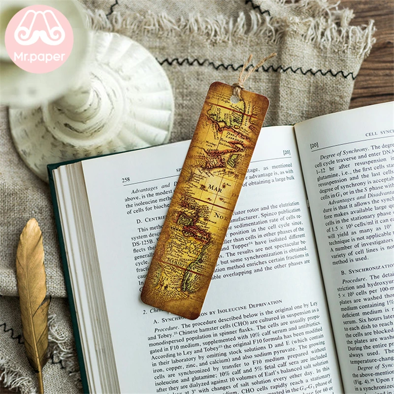 Mr Paper 30 шт./кор. винтажная Книга в ретро стиле Wolrd для путешествий открывания книг