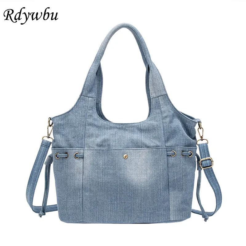 Rdywbu, женская джинсовая сумка на плечо, новые модные джинсы, высокое качество, дорожная сумка через плечо, большая сумка-тоут, сумка Mochila Bolsa B725