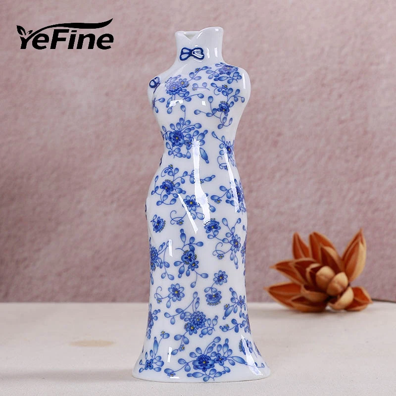 

YeFine Traditional Chinese Porcelain Vases Flower Receptacle Home Decoration Antique Blue And White Ceramic Flower Vase