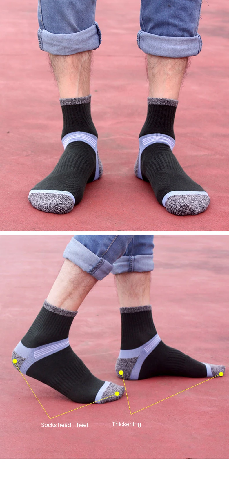 KFR Для мужчин носки обычные спортивные носки дышащие поглощение пота дезодорант хлопок открытый Для мужчин баскетбол спортивные носки для