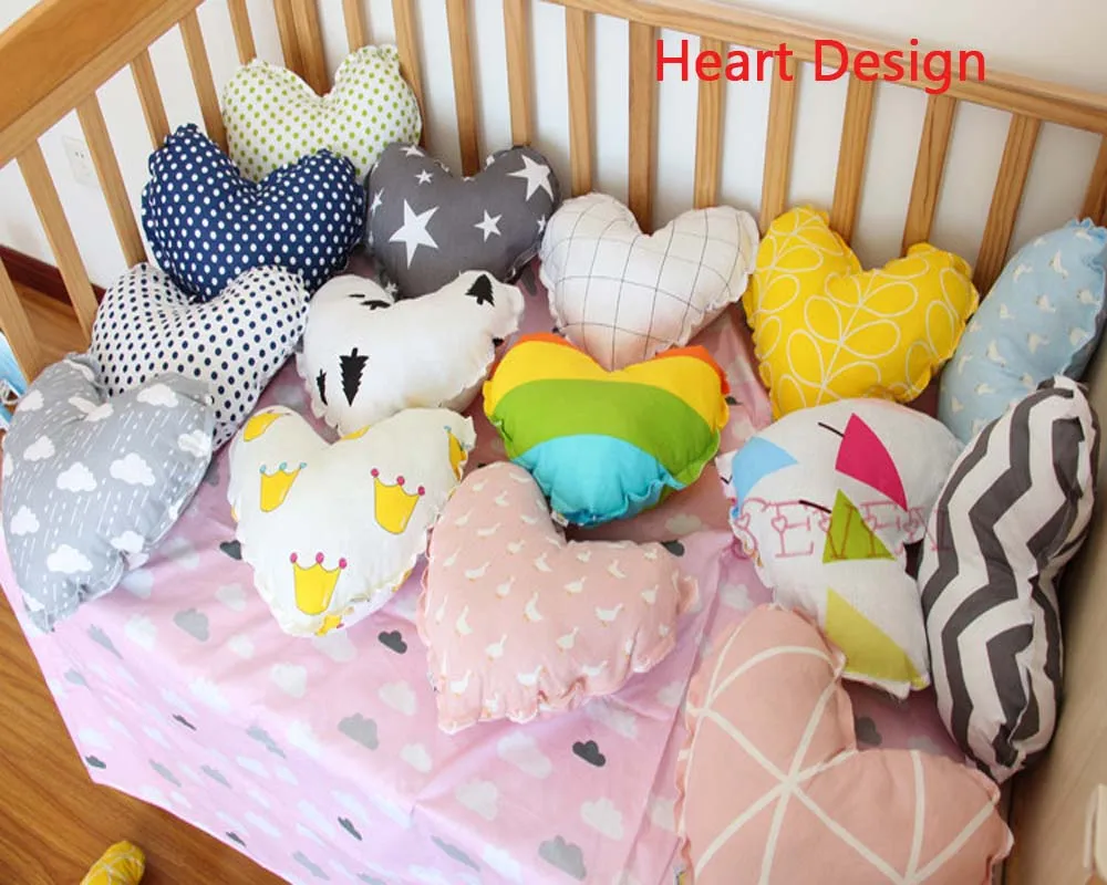 Милые подушка в форме сердца хлопок модная детская подушка Детские Креативные украшения плюс детские постельные принадлежности подушки