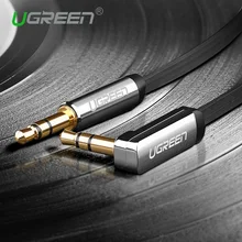 Ugreen 3.5mm audio cable 90 degree right angle flat jack 3.5 mm aux cable for iPhone car headphone beats speaker aux cord MP3/4