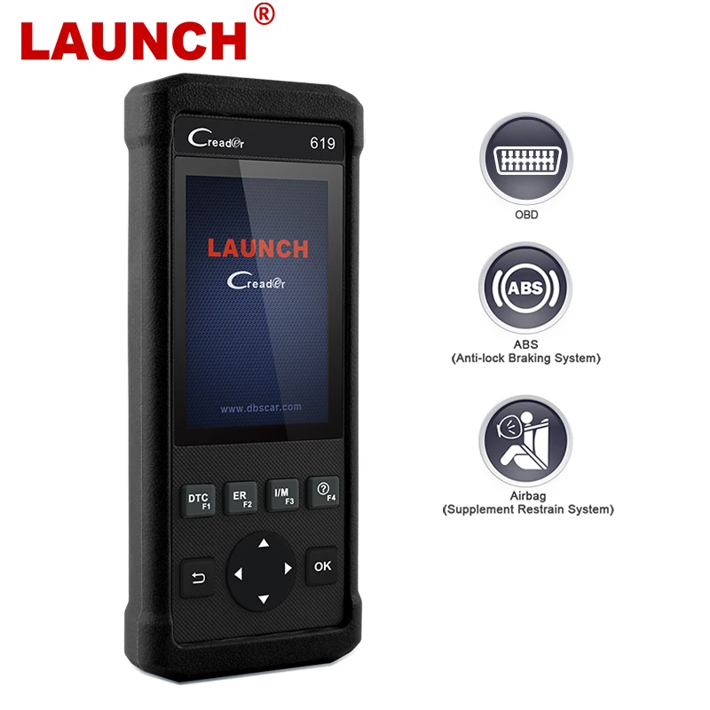 LAUNCH Creader CR619 OBD Diagnostic Tool Clear ABS SRS Airbag Crash Data OBD2 Auto Scanner