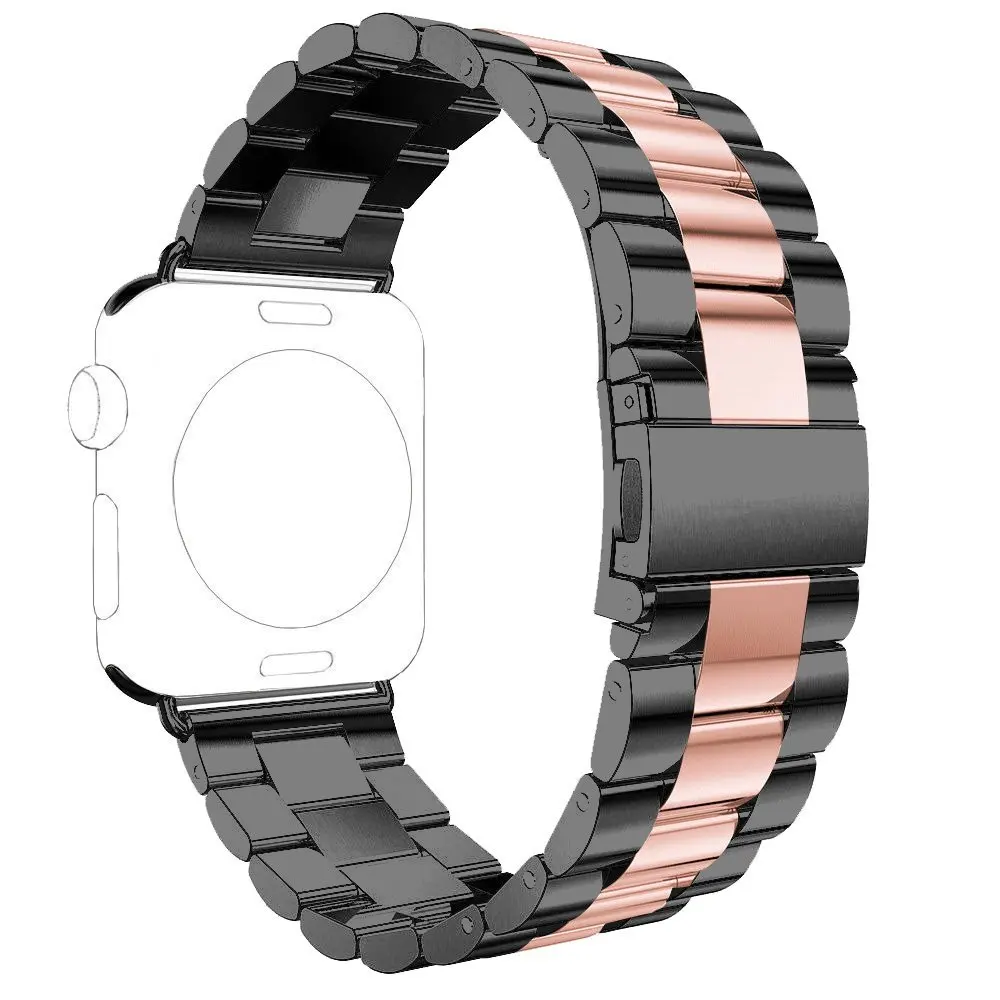 Ремешок из нержавеющей стали для Apple watch band 44 мм 38 браслет iwatch 42 40 звеньевой