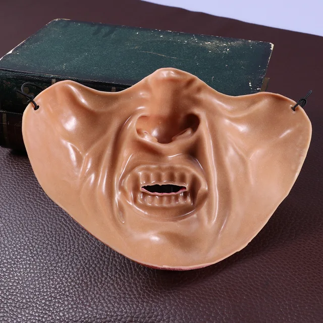 1PC Funny Half Face Vampire Cosplay Halloween Latex Mask Mouthmask Costume Accessory for Cosplay Halloween Masquerade