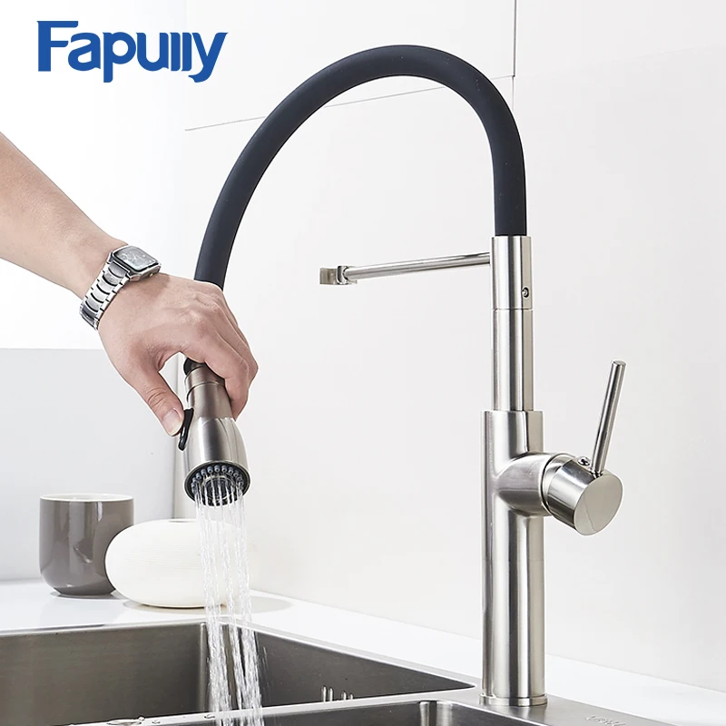 

Unique Design Kitchen Faucet Brass Nickel Kitchen Taps Rotate 360 Degrees Black Kitchen Sink Torneira Parede Rubinetti 301-33N