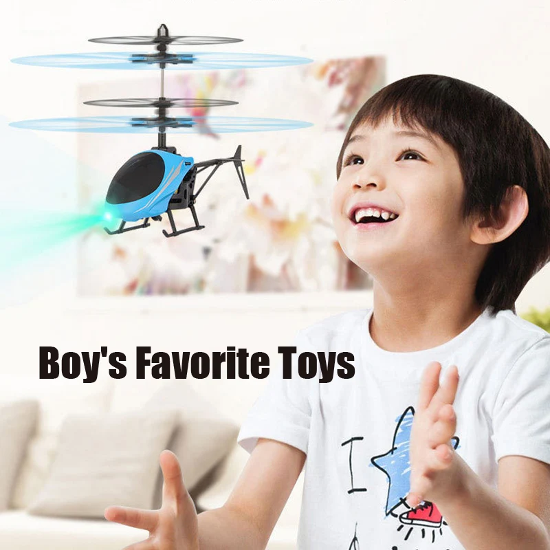 Mini LED Light Toys RC Helicopter Aircraft Suspension Induction Helicopter for Children Gift