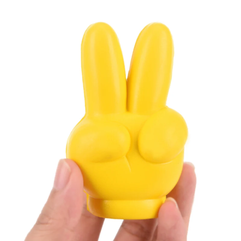 

Cute Victory Finger Car Antenna Topper Eva Decorative Car Topper Balls Yellow