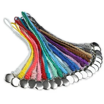 

Leather Baby Pacifier Clip Chain Metal Clips Pacifier Braided Rope Nipple Holder Soother Chain for Baby Feeding