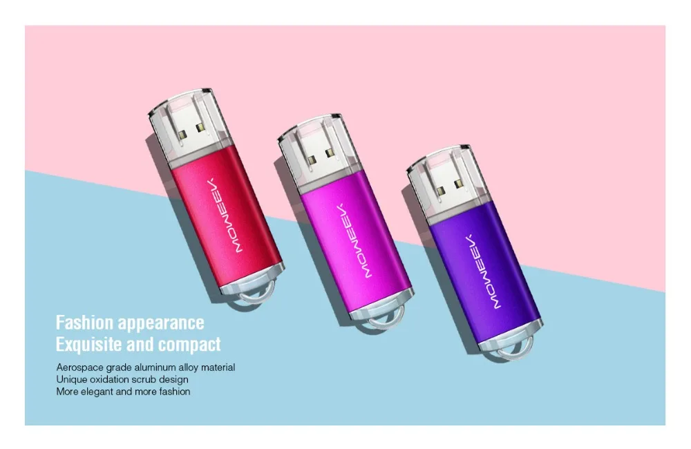 Moweek металлический мини USB флеш-накопитель цветной USB 2,0 карта памяти 4 ГБ 8 ГБ 16 ГБ 32 ГБ Флешка 64 Гб 128 Гб Водонепроницаемый u-диск в подарок