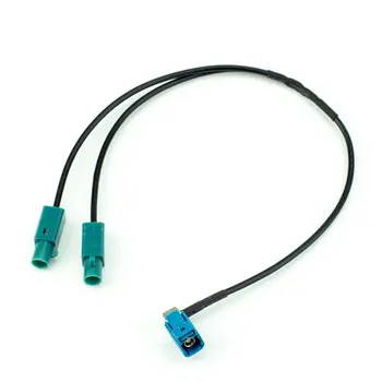 FOR VW Antenna Adapter Aerial FAKRA cable Seat Twin Double Dual FOR Audi fakra z female right angle to two dual fakra z male conversion radio fakra extension cable antenna adapter for vw