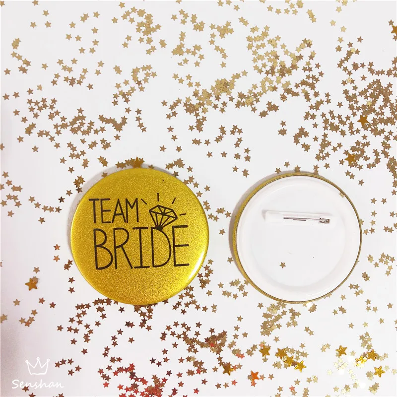 6PcsSet White Pink Gold Diamond Wedding Decoration Bride To Be Team Badge Bachelorette Party Decoration Badge ASD055 (7)