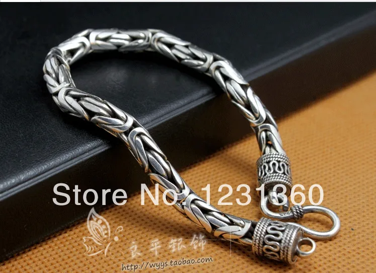 

Free shipping 925 pure silver ministering bracelet jewelry thai silver male bracelet ,gift for boyfriend