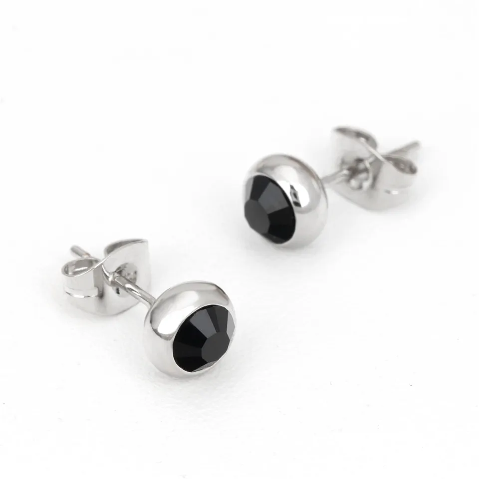 h PISSENLIT Women Jewelry Statement Korean Fashion Earrings pendientes mujer moda 2019 Pink Blue Black Round Rhinestone Earrings