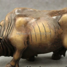 " Народная Китайский Чистая Бронзовый Год Знак Богатство Буфф Bull Ox Статуя Скульптура